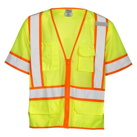 ML Kishigo Class 3 6-Pocket Contrast Mesh Vest XLarge (Lime) – 1242X Sale