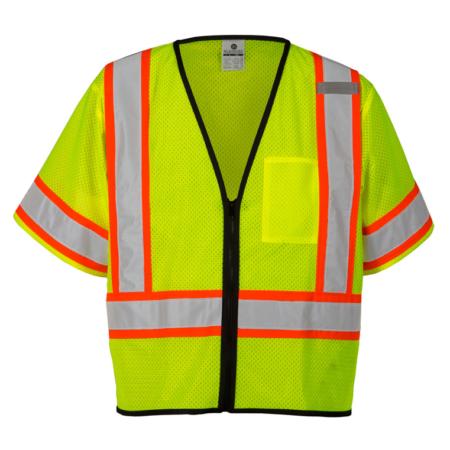 ML Kishigo Class 3 Vests Single Pocket Contrasting Mesh Vest – Large-XLarge –  Lime – 1565L Supply