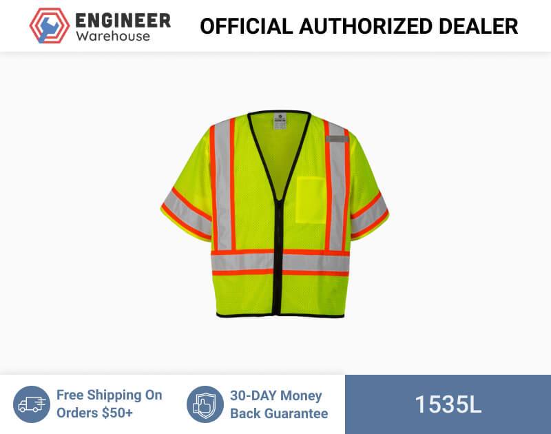 ML Kishigo Class 3 Vests Single Pocket Contrasting Mesh Vest – Large-XLarge –  Lime – 1565L Supply