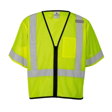 ML Kishigo Class 3 Vests Single Pocket Zipper Vest- Economy – Small-Medium –  Lime – 1567S on Sale