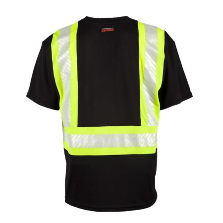 ML Kishigo Enhanced Visibility Vests Enhanced Visibility Contrast T-shirt  – 4XLarge –  Black/ Lime – B2004 Supply