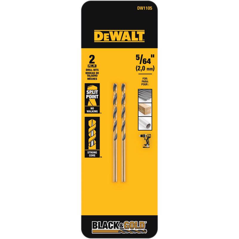 BLK&GLD DRL BT 5/64″ 2PK Supply
