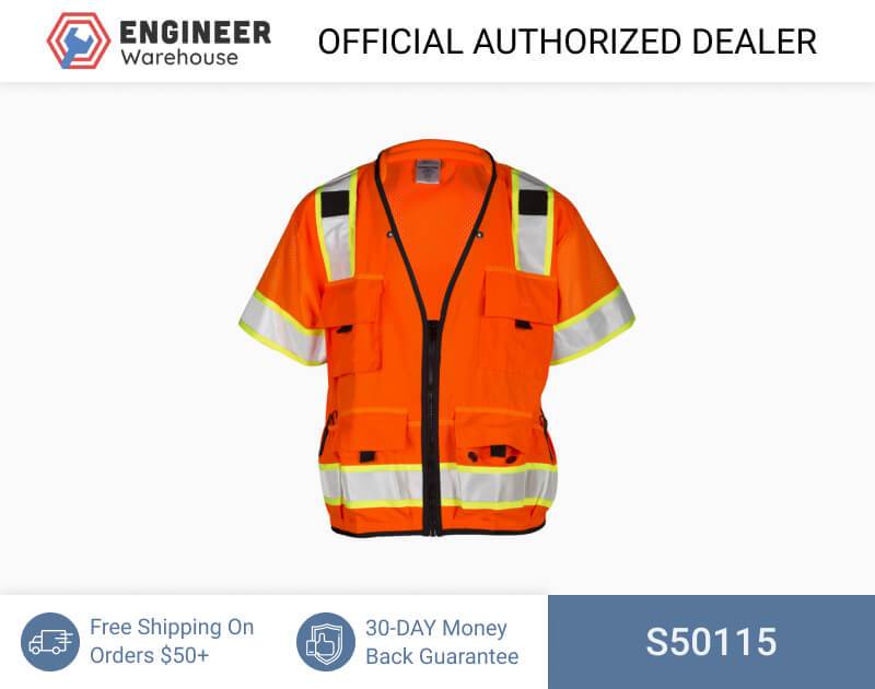 ML Kishigo Surveyor Vests Professional Surveyors Vest – Class 3 – 5XLarge –  Orange – S50115 Online now