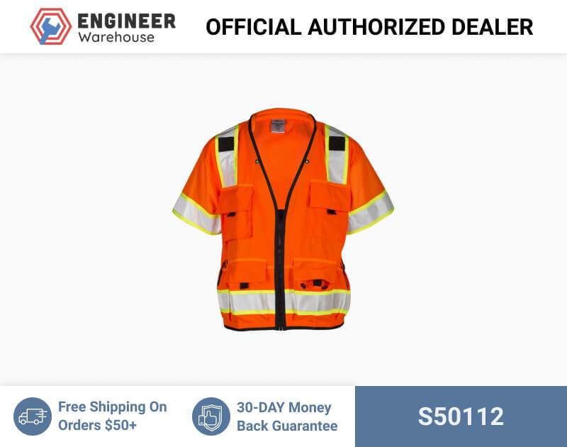ML Kishigo Surveyor Vests Professional Surveyors Vest – Class 3 – 2XLarge –  Orange – S50112 on Sale