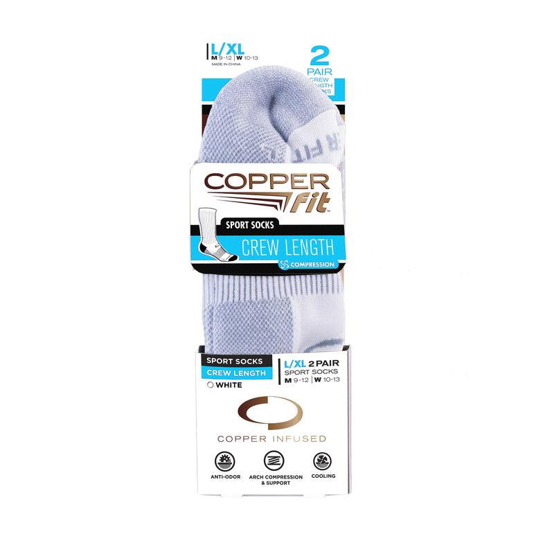 CREW SOCK WHT M/XL 2PR Online Sale
