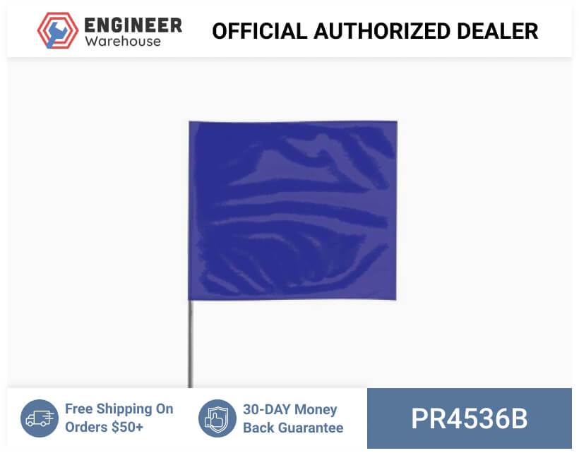 Presco 4″ x 5″ Marking Flag with 36″ Wire Staff  (Blue) – Pack of 1000 – 4536B on Sale