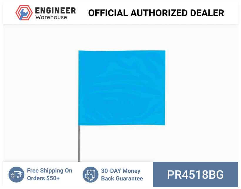 Presco 4″ x 5″ Marking Flag with 18″ Wire Staff (Blu Glo) – Pack of 1000 – 4518BG Hot on Sale