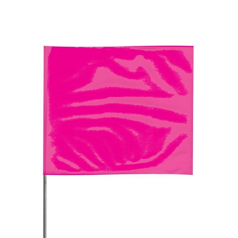 Presco 4″ x 5″  Marking Flag with 36″ Wire Staff (Pink Glo) – Pack of 1000 – 4536PG on Sale