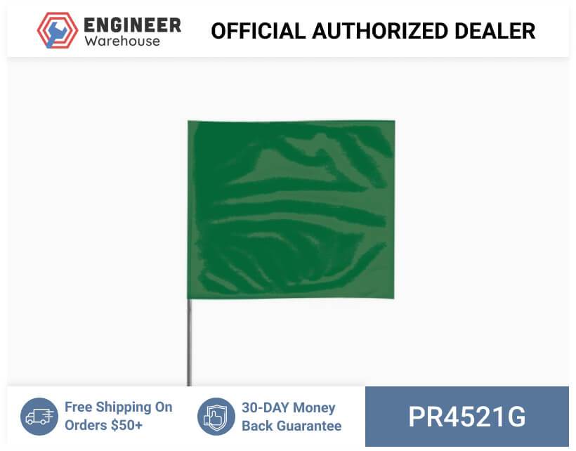 Presco 4″ x 5″ Marking Flag with 21″ Wire Staff (Green) – Pack of 1000 – 4521G Online Hot Sale