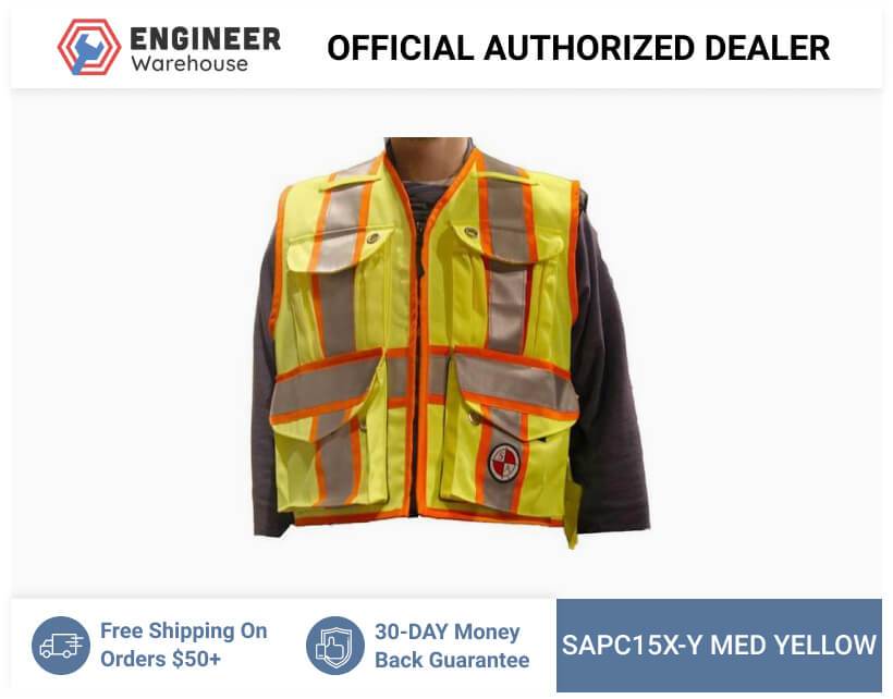 Safety Apparel Party Chief Survey Vest Class 2 Medium (Yellow) – PC15X-Y MED YELLOW Online Sale