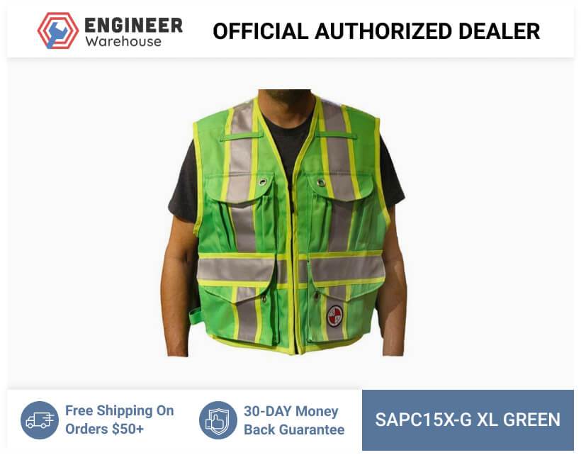 Safety Apparel Party Chief Survey Vest Class XL (Green) – PC15X-G XL GREEN Fashion