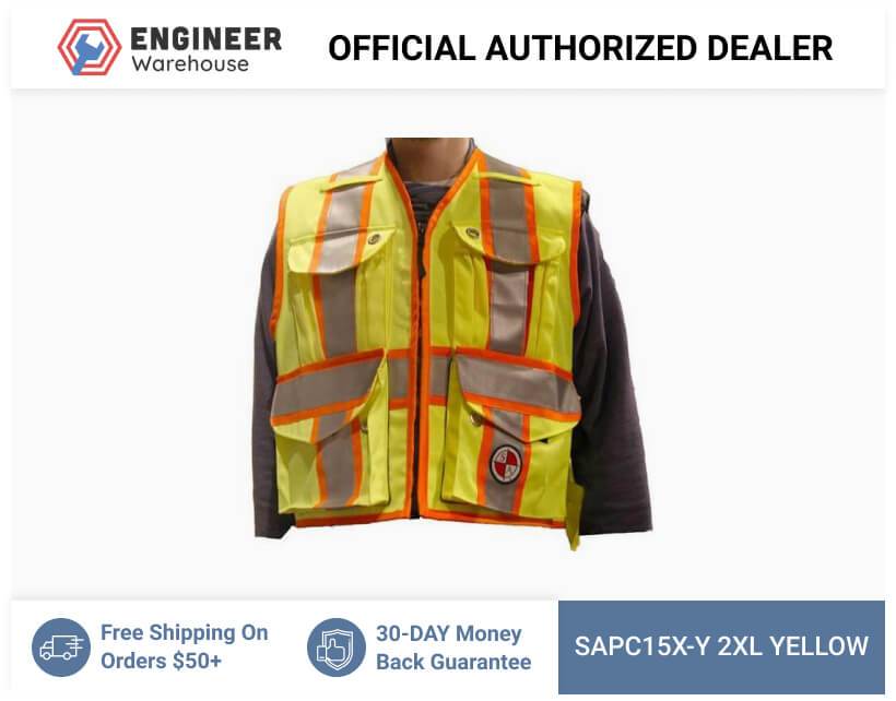 Safety Apparel Party Chief Survey Vest Class 2XL (Yellow) – PC15X-Y 2XL YELLOW Online