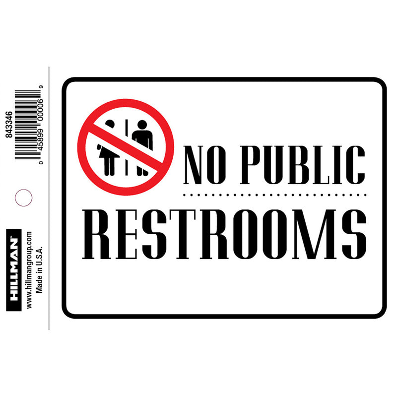 DECAL NO PUBL RSTRM 4X6″ Sale