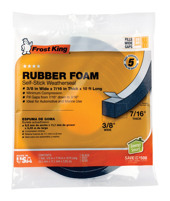 FOAM TAPE RBBR 10’X7/16″ Supply