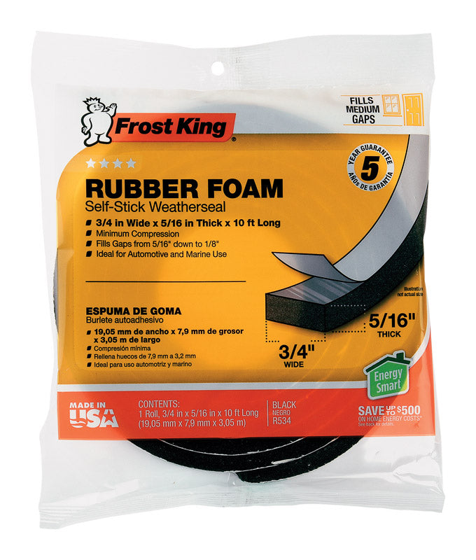 FOAM TAPE RBBR 10’X5/16″ Online now