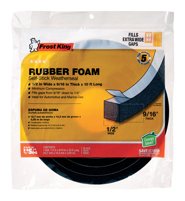 FOAM TAPE RBBR 10’X9/16″ Supply