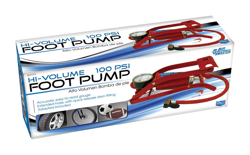 FOOT PUMP STEEL 100PSI Hot on Sale
