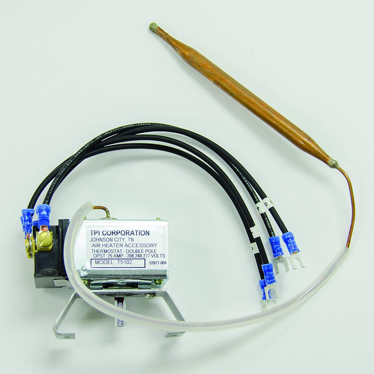 TPI Double Pole Single Throw (DPST) Line Voltage Thermostat for 5100 Series Heater Units – T5102 Sale