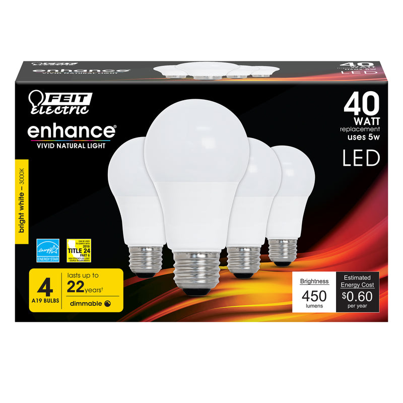 BULB LED A19 BW 5W 4PK Online now