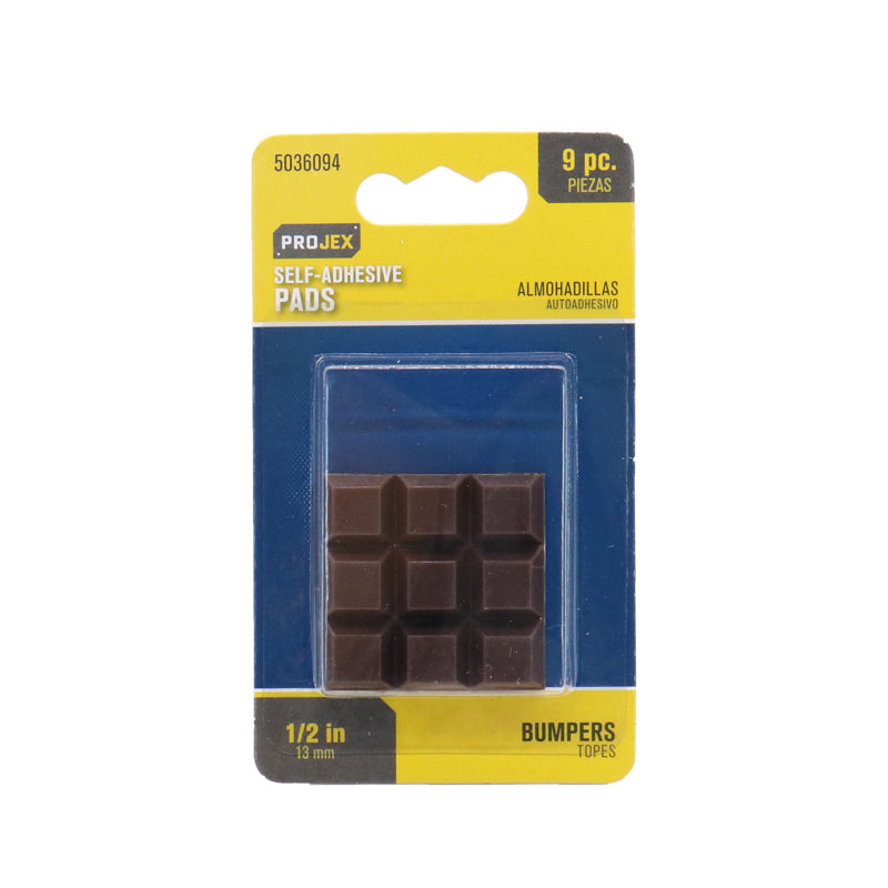 BUMPER RUBR 1/2″ SQ 9PK Fashion