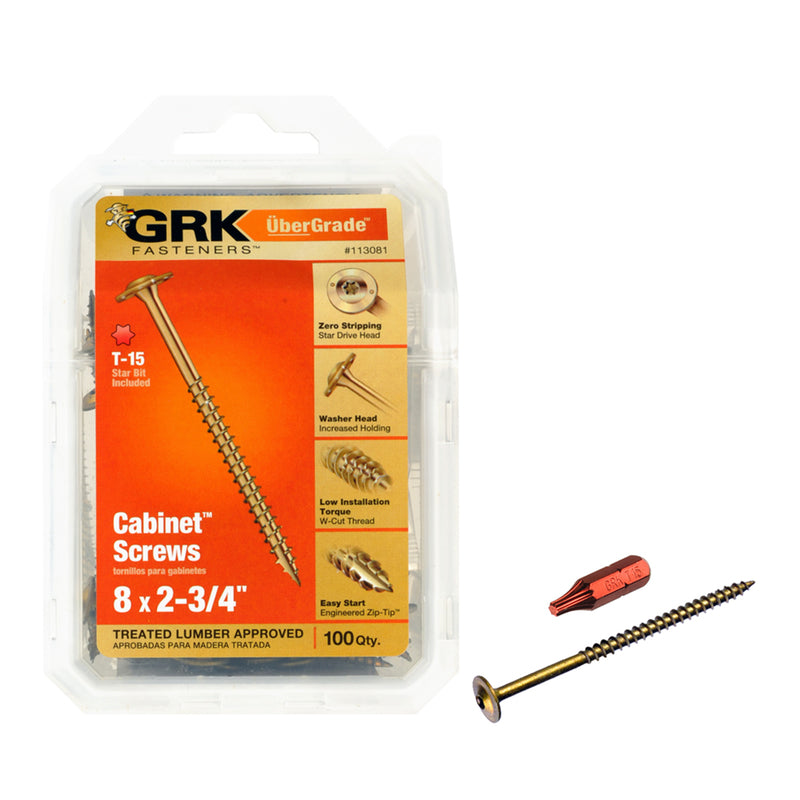 CAB SCRW #8X2-3/4″ 100PK Fashion