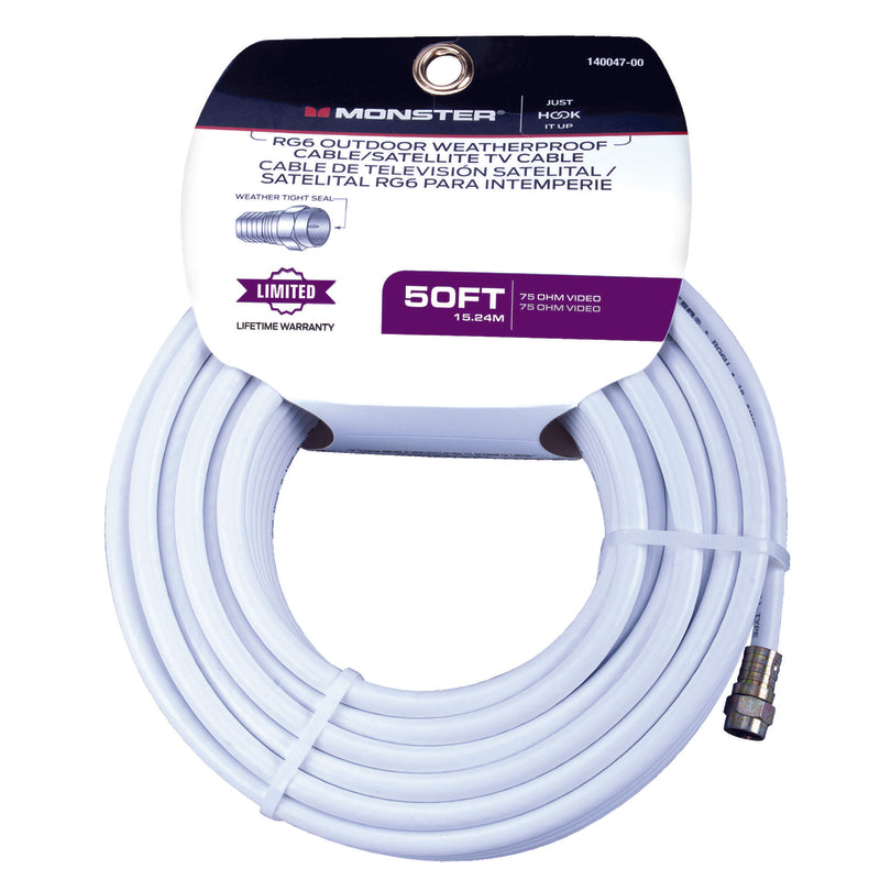 CABLE COAX RG6 50′ WHITE Online now