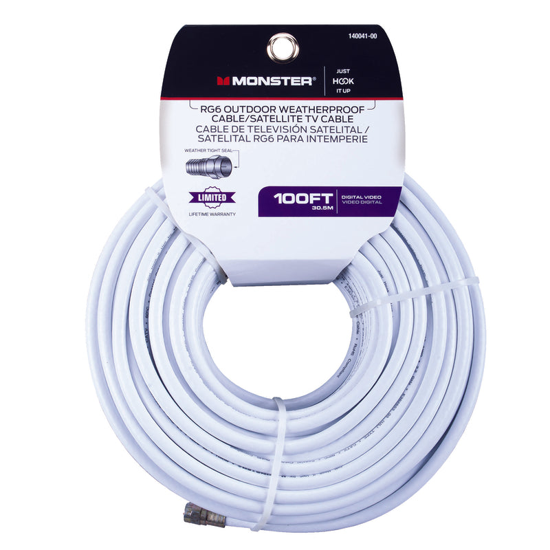 CABLE COAX RG6 100′ WHT Hot on Sale