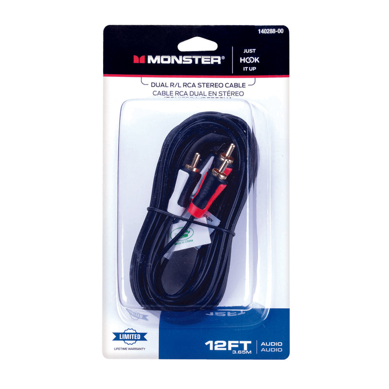 CABLE DUAL RCA 12′ BLACK Discount