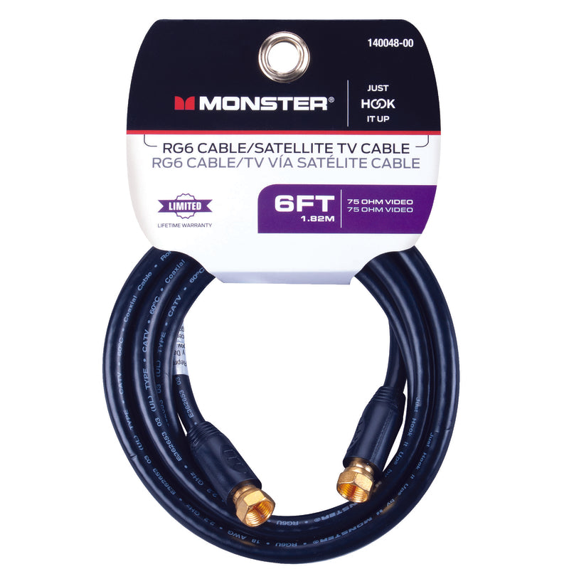 CABLE COAX RG6 6′ BLACK Hot on Sale