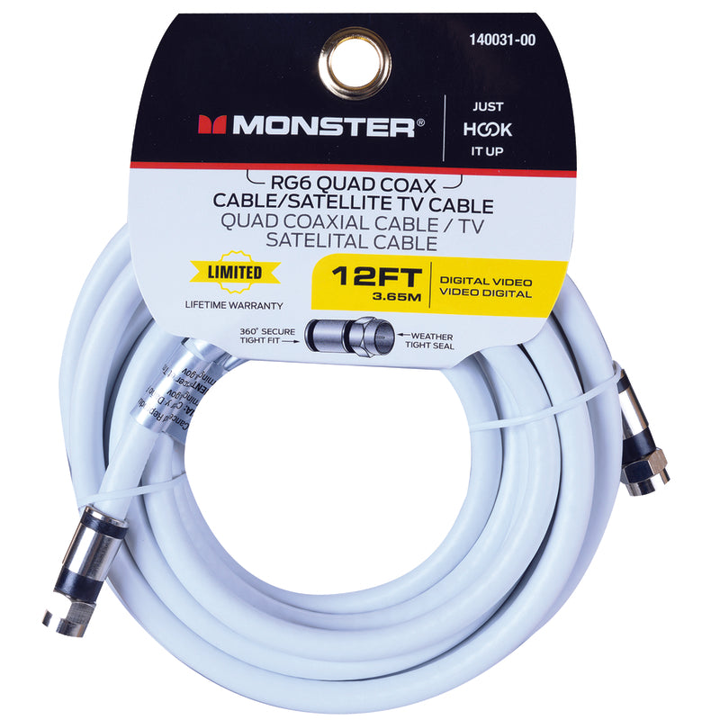 CABLE RG6 QUAD 12′ WHITE Online Hot Sale