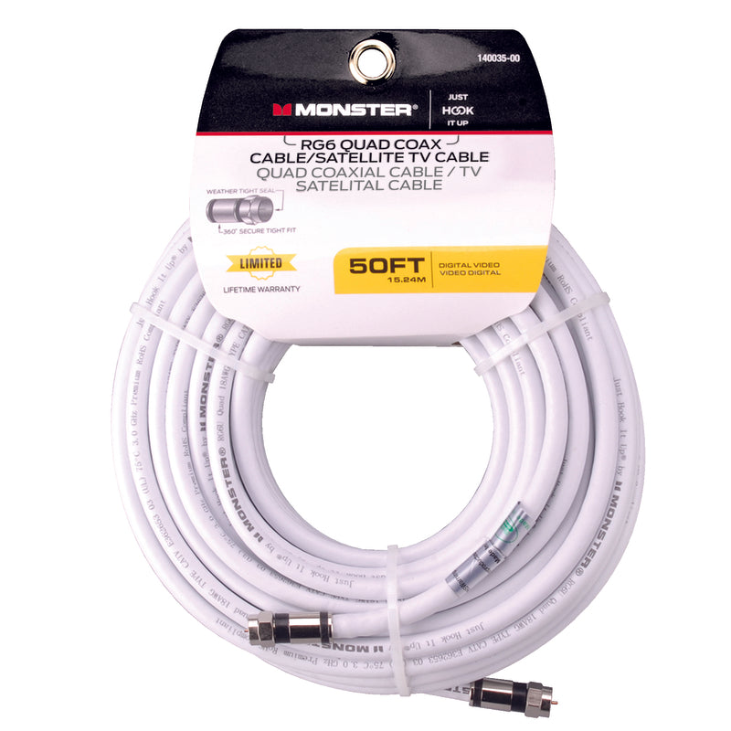 CABLE RG6 QUAD 50′ WHITE Discount