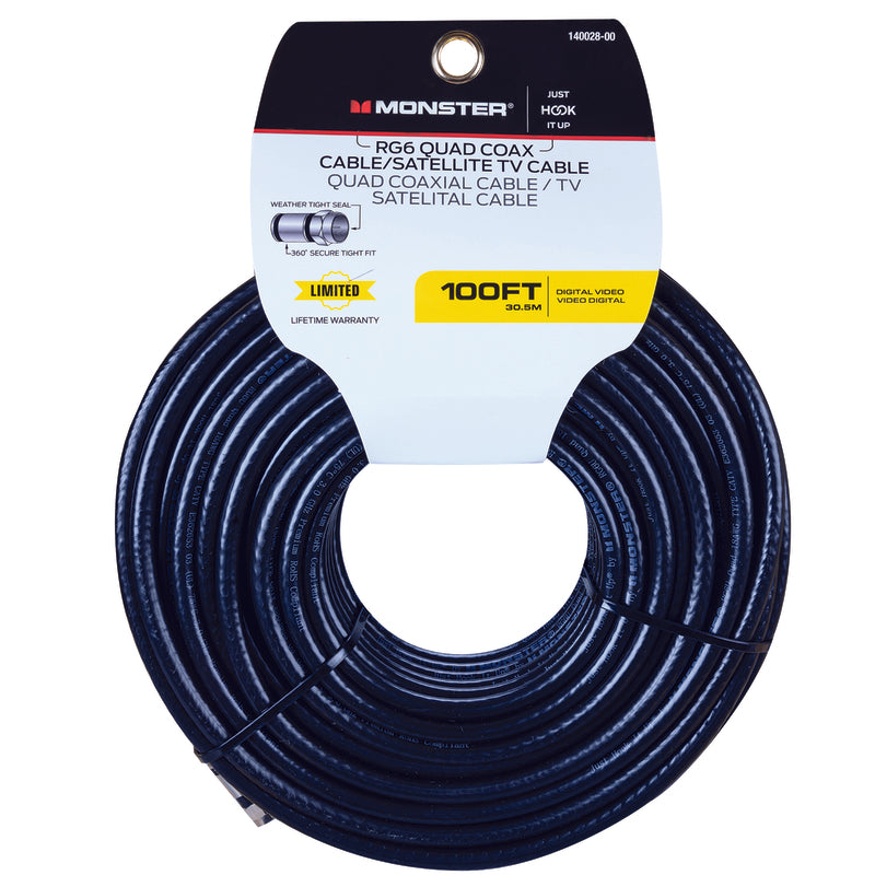 CABLE RG6 QUAD 100′ BLK Supply