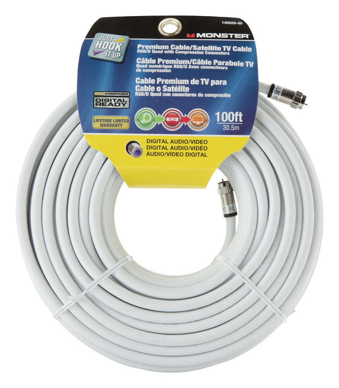 CABLE RG6 QUAD 100′ WHT Supply