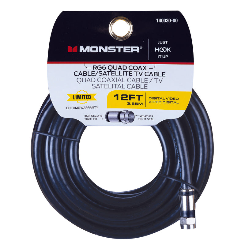 CABLE RG6 QUAD 12′ BLACK Online Hot Sale