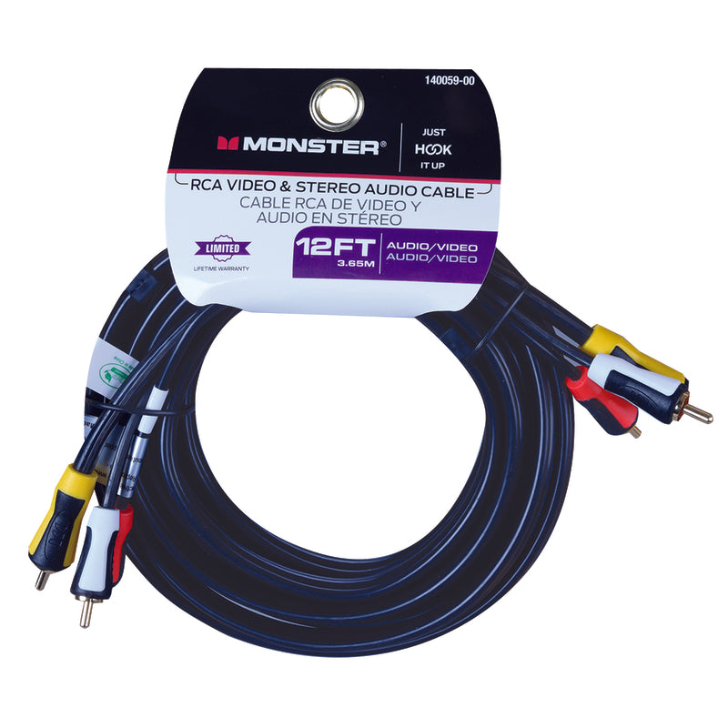 CABLE TRIPLE RCA 12′ BLK Online now