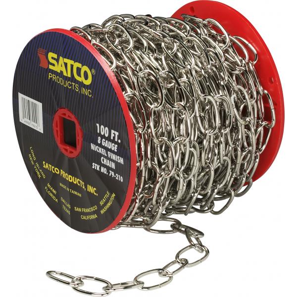 100′ REEL CHAIN NICKEL 8 GAUGE Online Sale