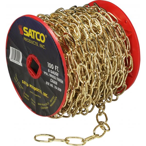 100′ REEL CHAIN POL BR 8 GAUGE Hot on Sale